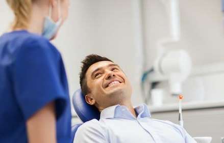 A patient waiting for dental examination at CS Family Dentistry, Bastrop
